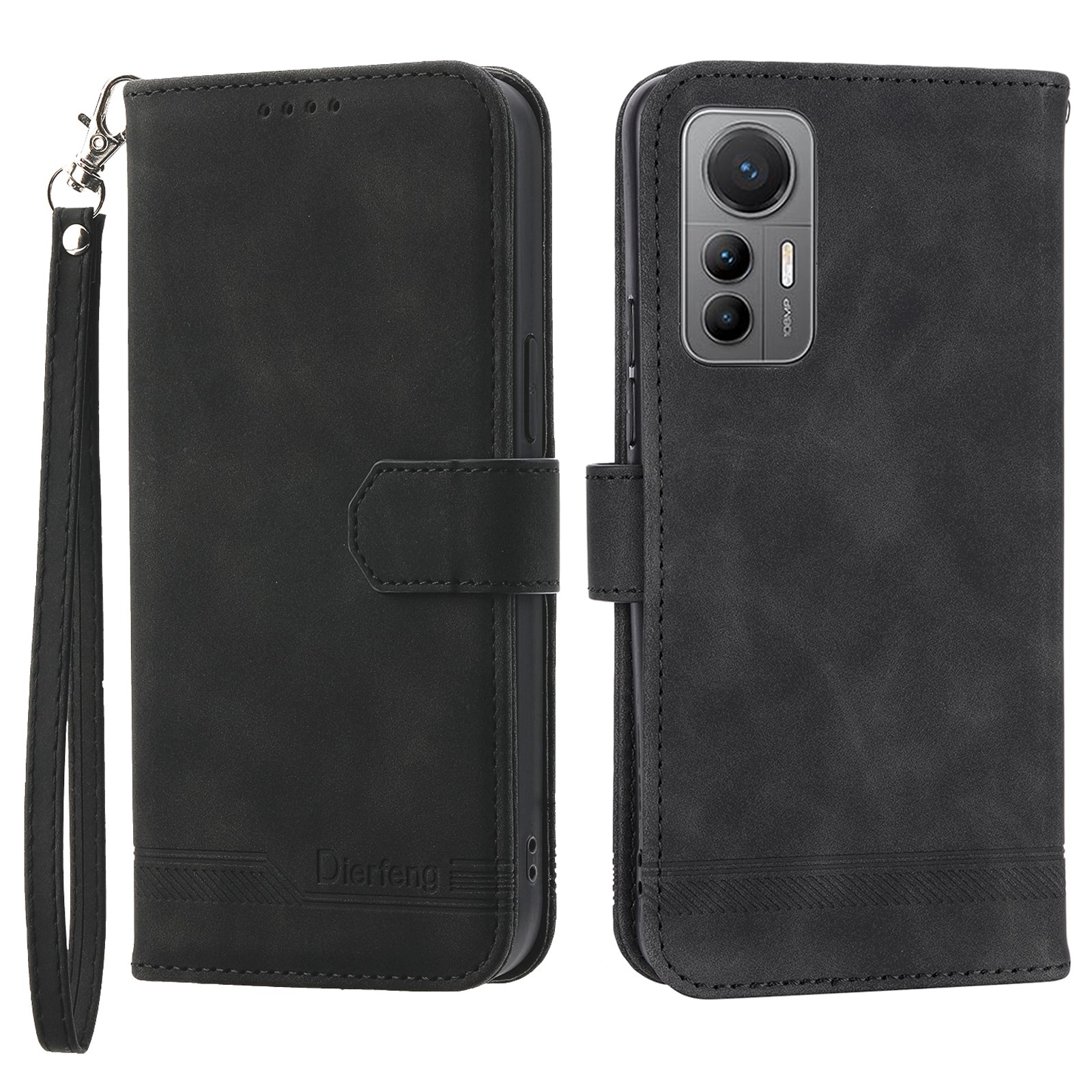 DIERFENG DF-03 For Xiaomi 12 Lite 5G Leather Phone Case Wallet Lines Imprinted Pattern Phone Stand Cover DIERFENG DF-03 For Xiaomi 12 Lite 5G Leather Phone Case Wallet Lines Imprinted Pattern Phone Stand Cover